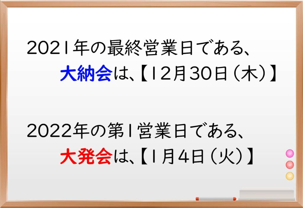 大納会,大発会